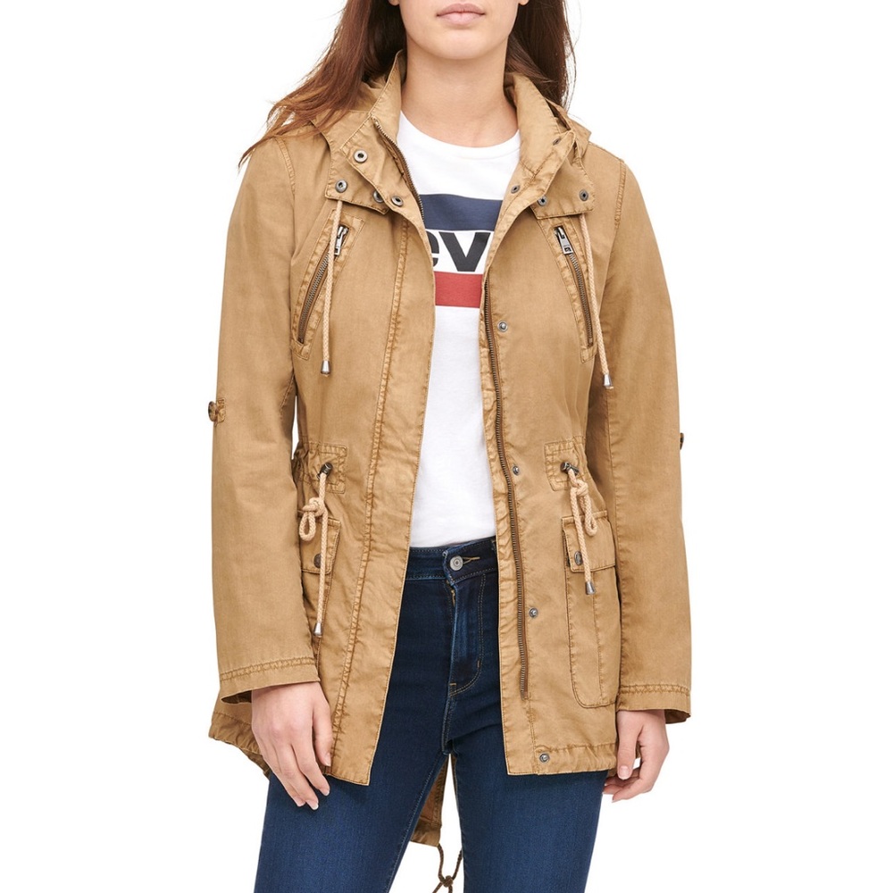 Levi’s women’s hooded utility jacket Dull Gold Size XS NWT